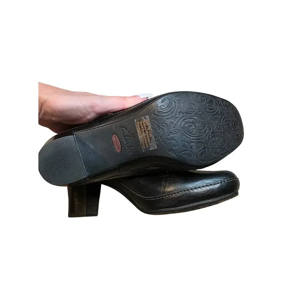 Clarks Artisan Black Double Straps Mary Janes Heel size‎ 7